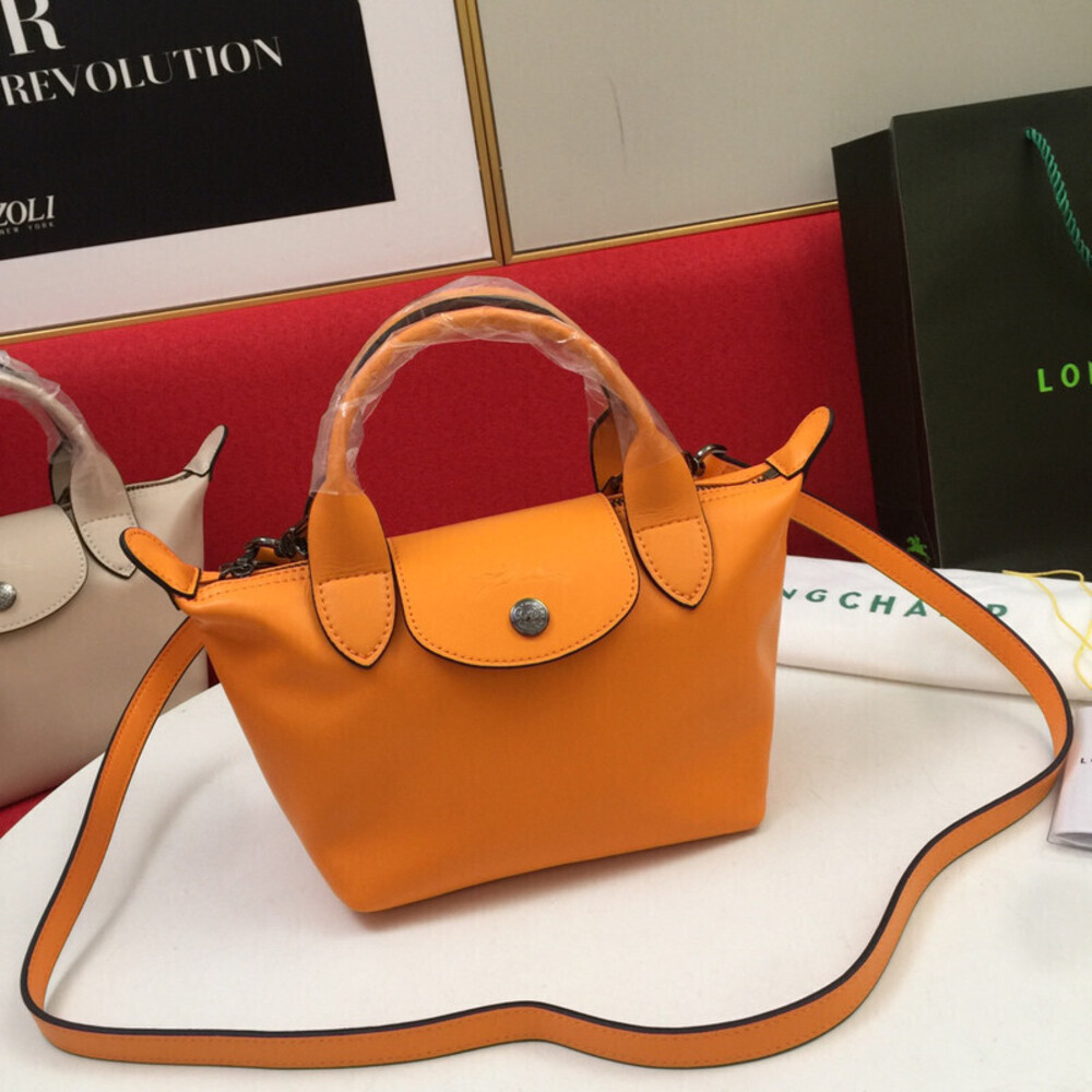 Longchamp Le Pliage Orange Top Handle Crossbody Bag